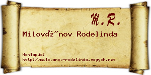Milovánov Rodelinda névjegykártya
